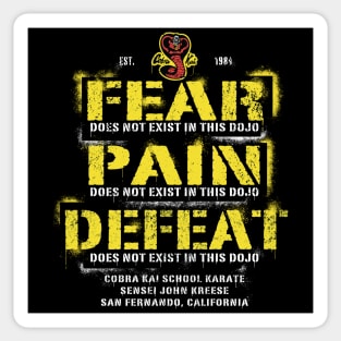 Fear, Pain, Defeat Does Not Exist In This Dojo Sticker